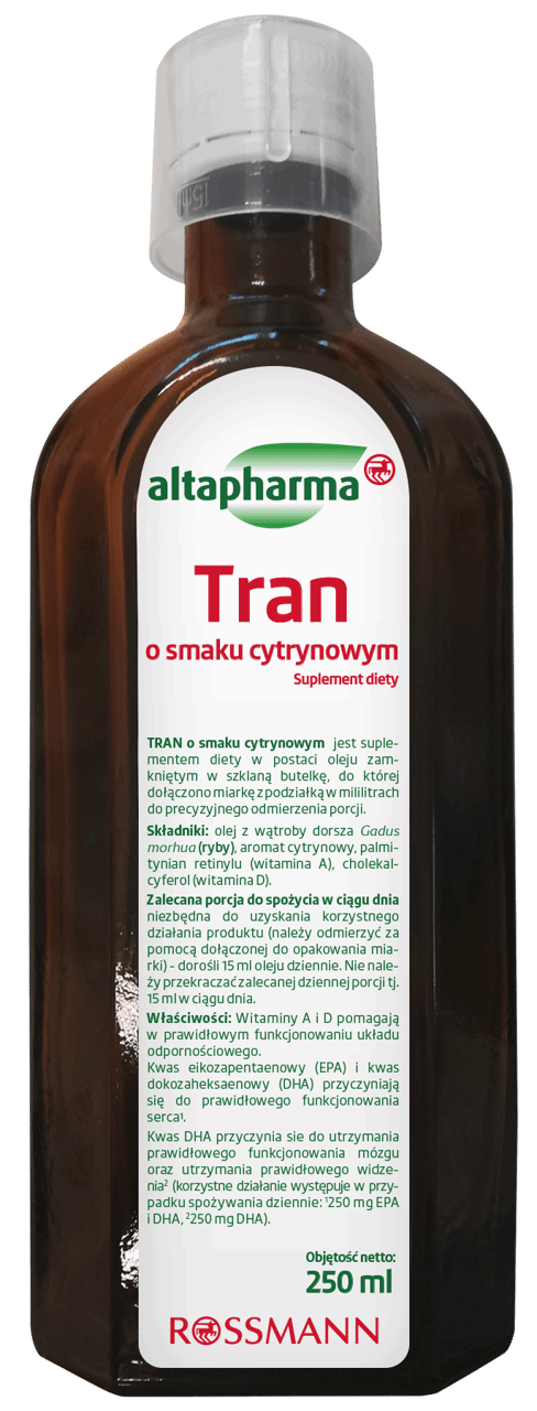ALTAPHARMA,suplement diety tran o smaku cytrynowym,przód