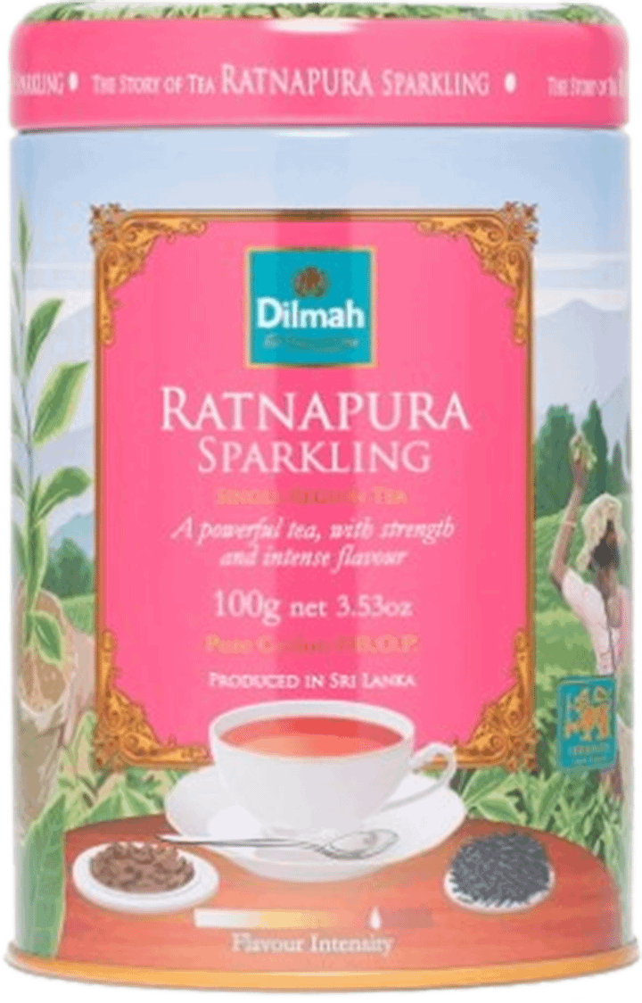 DILMAH,herbata czarna z aromatem cytrusowym, Ratnapura Sparkling,przód