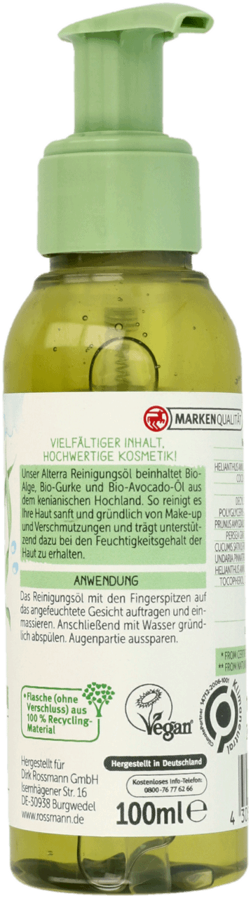 ALTERRA,olejek do demakijażu BIO algi,lewa