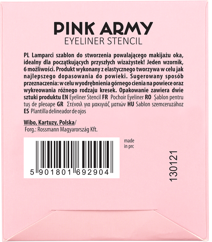 Szablon Do Kresek Do Wydrukowania LOVELY, Pink Army, szablon do malowania kresek, 1szt. | Drogeria