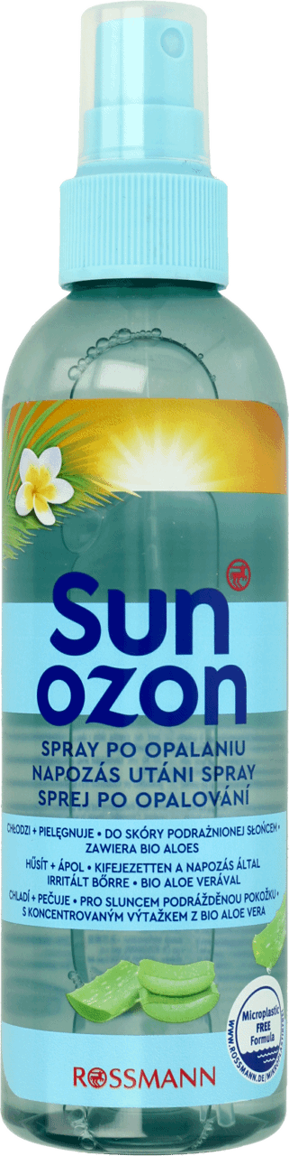 SUNOZON,spray po opalaniu z aloesem gliceryną i pantenolem,przód