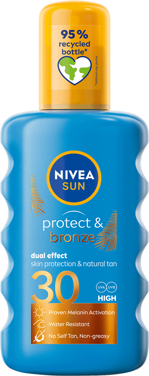 NIVEA SUN,aktywator do opalania w sprayu SPF 30,przód