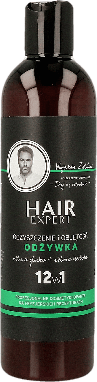 HAIR EXPERT,odżywka do włosów 12w1 zielona glinka,przód
