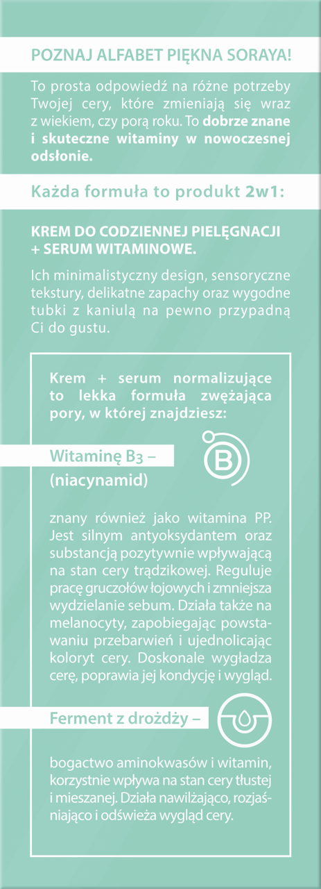 SORAYA,b., krem normalizujący serum witaminowe 2w1,tył