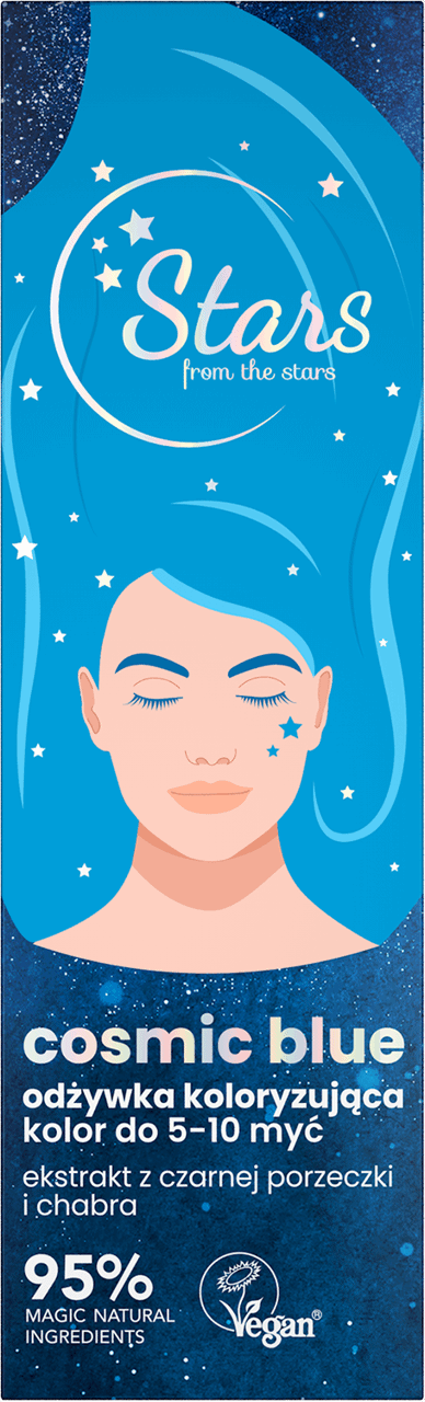 STARS FROM THE STARS,odżywka do włosów koloryzująca Cosmic Blue,przód