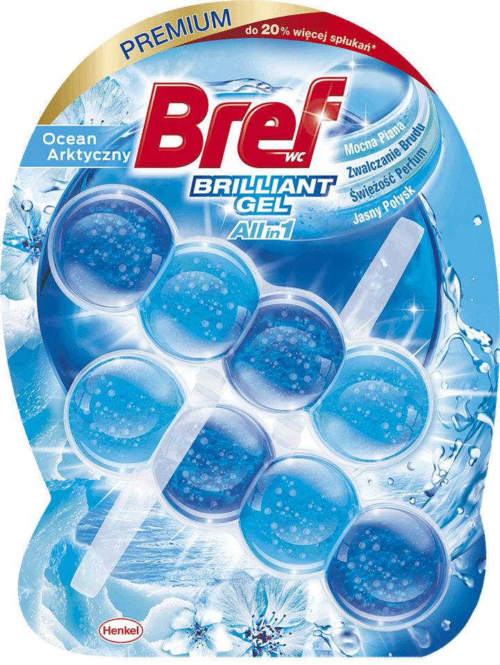 BREF, Brilliant Gel All in 1, zawieszka do muszli WC Ocean Arktyczny ...