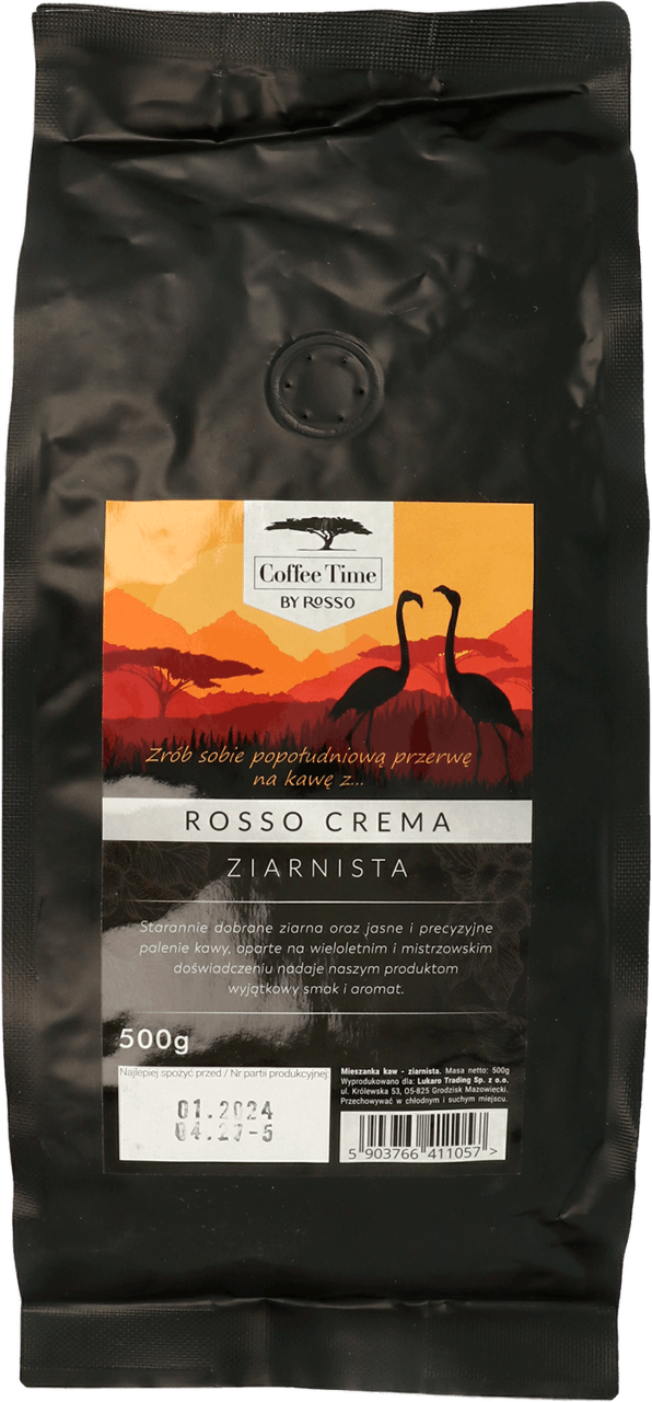 COFFE TIME BY ROSSO,kawa ziarnista Crema,przód