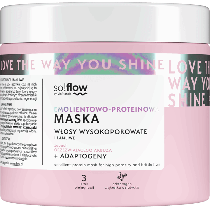 SO!FLOW,maska emolientowo-proteinowa  włosy wysokoporowate łamliwe,przód