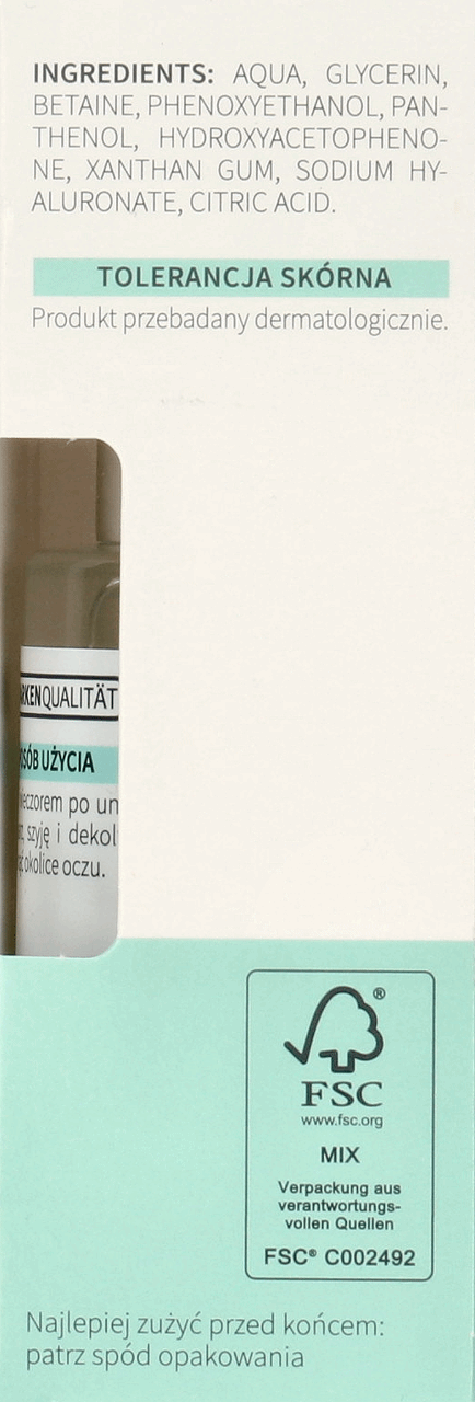 ISANA,serum do twarzy z kwasem hialuronowym i pantenolem,lewa