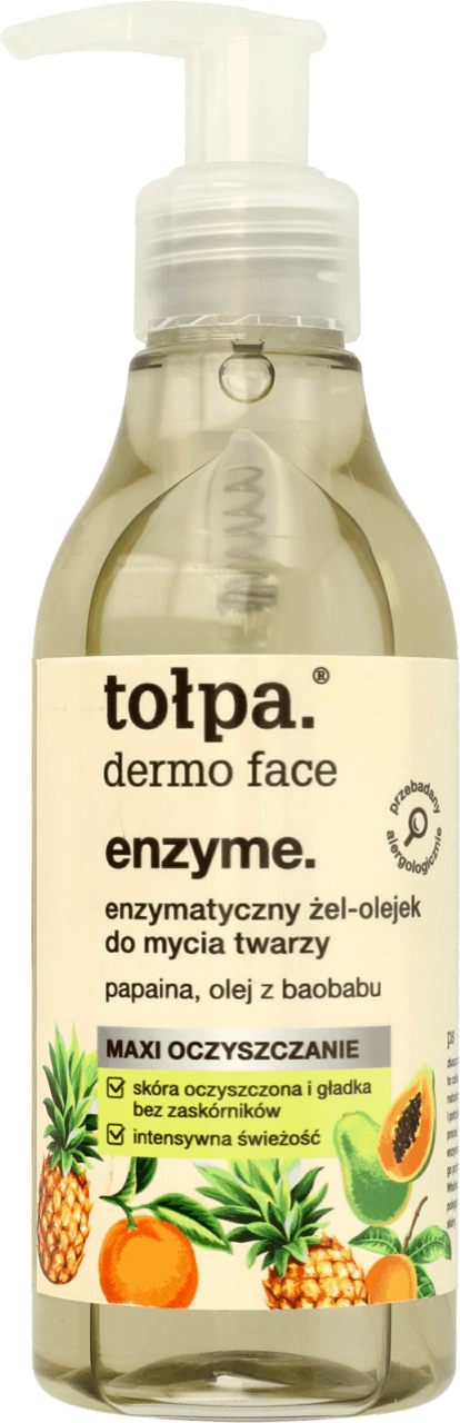 TOŁPA,enzymatyczny żel-olejek do mycia twarzy,przód