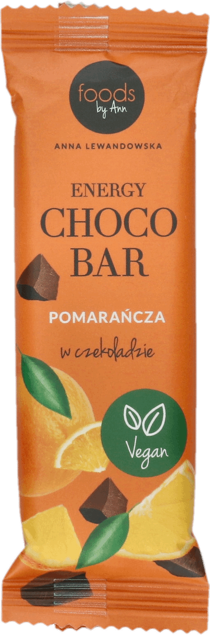 FOODS BY ANN,baton owocowo-orzechowy Pomarańcza w czekoladzie,przód
