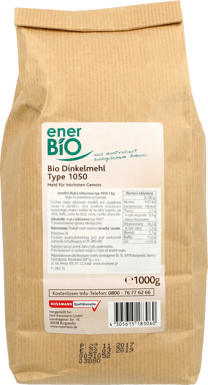 ENERBIO,mąka orkiszowa typ 1050,tył