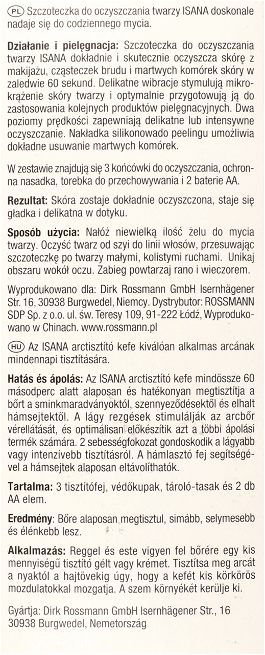 inertia the end Joint selection ISANA, szczoteczka do oczyszczania twarzy, 1 szt. | Drogeria Rossmann.pl