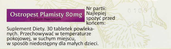 ZIOŁA W TABLETKACH,suplement diety 80 mg Ostropest Plamisty,lewa