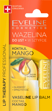 Eveline, Lip Therapy Professional, wazelina do ust w sztyfcie, koktajl mango, 3,8 g, nr kat. 276315