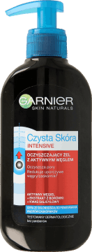 GARNIER,żel do mycia twarzy oczyszczający, z aktywnym węglem,przód