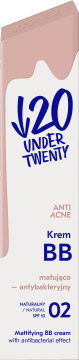 UNDER TWENTY,krem BB matująco-antybakteryjny, nr 02 Naturalny,przód