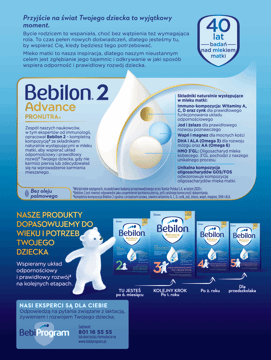 BEBILON,mleko następne dla niemowląt powyżej 6 miesiąca życia,tył