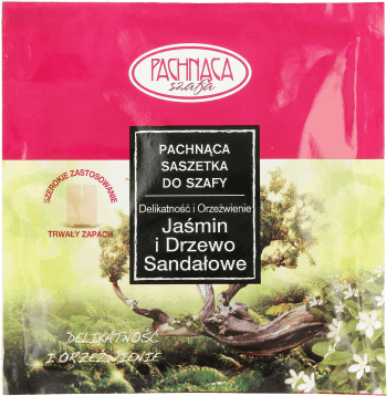 PACHNĄCA SZAFA,pachnąca saszetka do szafy Jaśmin i Drzewo Sandałowe,przód