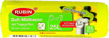 RUBIN,worki na śmieci z uchwytem, poj. 25 L,przód