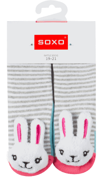 SOXO,skarpety niemowlęce króliczek, rozm. EUR 19-21,przód
