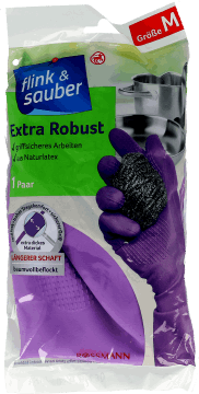FLINK&SAUBER,rękawice lateksowe extra wytrzymałe, rozm. M,przód