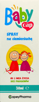 BABYCAP,spray na ciemieniuchę od 1. dnia życia,przód