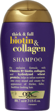 OGX,szampon do włosów z biotyną i kolagenem,przód