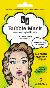 AA,maska bąbelkowa na twarz oczyszczanie i energia,przód