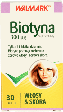 WALMARK,Biotyna 300 µg suplement diety, włosy i skóra,przód