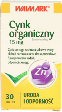 WALMARK,Cynk Organiczny 15 mg suplement diety, uroda i odporność,przód