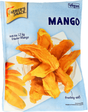 FARMER'S SNACK,mango suszone w plastrach,przód