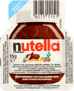 FERRERO NUTELLA,krem do smarowania z orzechami laskowymi i kakao,przód
