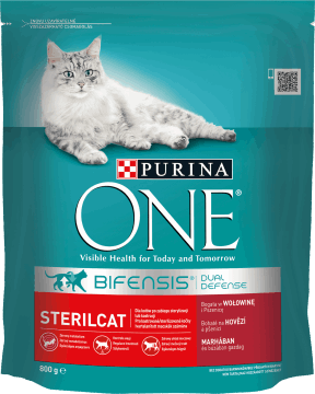 PURINA ONE,karma pełnoporcjowa, sucha dla dorosłych kotów po zabiegu sterylizacji lub kastracji,przód
