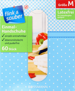 FLINK&SAUBER,rękawice lateksowe jednorazowe, rozm. M,przód