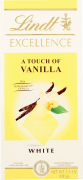 LINDT,czekolada biała z naturalnym aromatem wanilii,przód