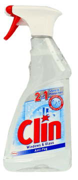CLIN,płyn do czyszczenia szyb 2w1, Anti-Fog,przód