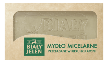 BIAŁY JELEŃ,mydło w kostce micelarne,przód