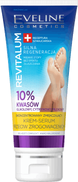 EVELINE COSMETICS,krem-serum do stóp skoncentrowany, zmiękczający, przeciw zrogowaceniom, 10% kwasów,przód