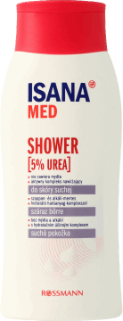 ISANA MED,żel pod prysznic do skóry suchej, 5% urea,przód