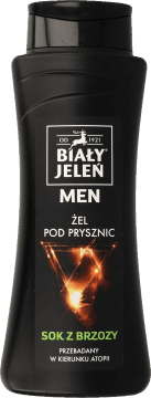 BIAŁY JELEŃ,żel pod prysznic sokiem z brzozy,przód