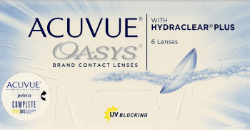 ACUVUE OASYS,soczewki kontaktowe z filtrem UV, moc: -3,75,przód