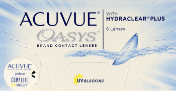 ACUVUE OASYS,soczewki kontaktowe z filtrem UV, moc: -3,50,przód