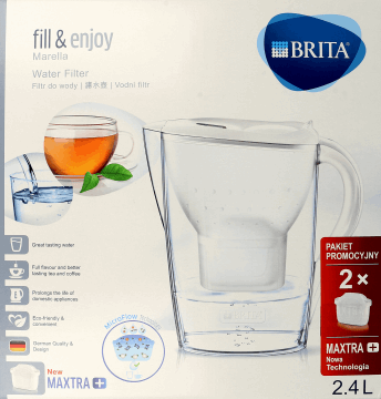 BRITA,dzbanek filtrujący poj. 2,4 l + 2 filtry do wody,przód