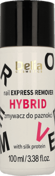 DELIA,zmywacz do paznokci do lakieru hybrydowego, z proteinami jedwabiu,przód