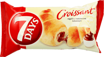 7 DAYS,croissant z nadzieniem o smaku kakaowy,przód