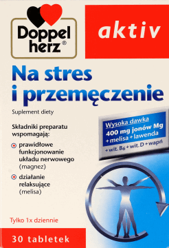 DOPPELHERZ,tabletki Na stres i przemęczenie, suplement diety,przód