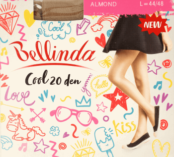 BELLINDA,rajstopy o obniżonym stanie 20 DEN, Almond, rozm. L,przód