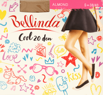 BELLINDA,rajstopy o obniżonym stanie 20 DEN, Almond, rozm. S,przód