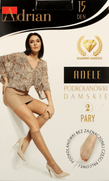 ADRIAN,podkolanówki 15 DEN, Nero,przód